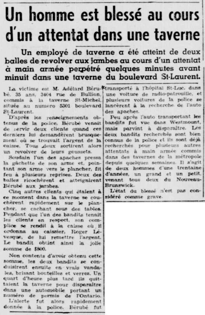 article published in La Patrie, 1949