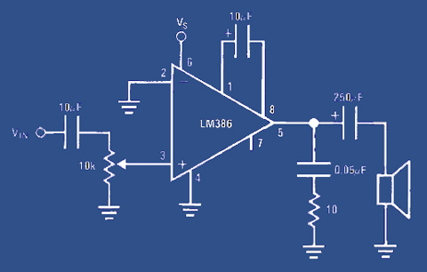 LM386 speaker driver schematic